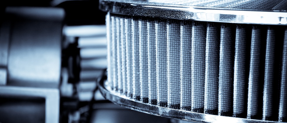 closeup of car air filter