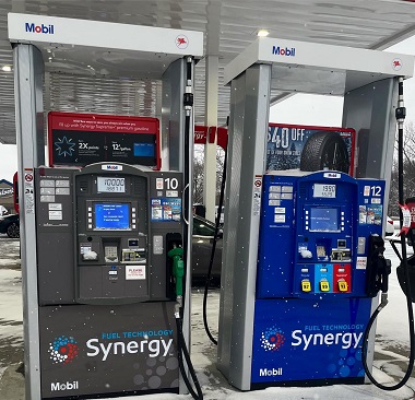 Mobil Synergy pumps with gas and diesel fuel in West St. Paul, MN